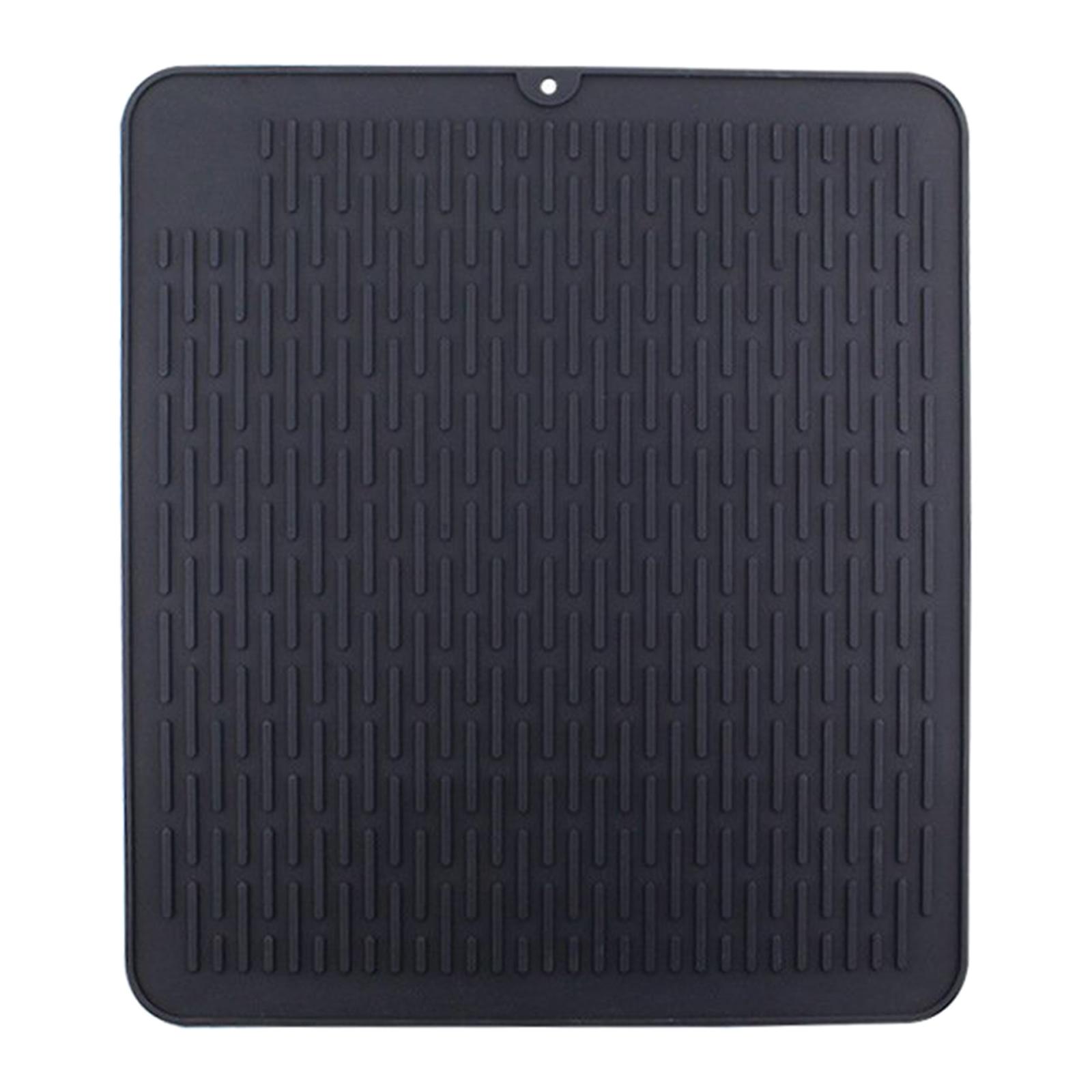 Bothyi - Tapete De Secado Rápido Para Fregadero De Silicona, Resistente Al Calor, 45X40Cm, Tapete De Drenaje Para Platos, Negro