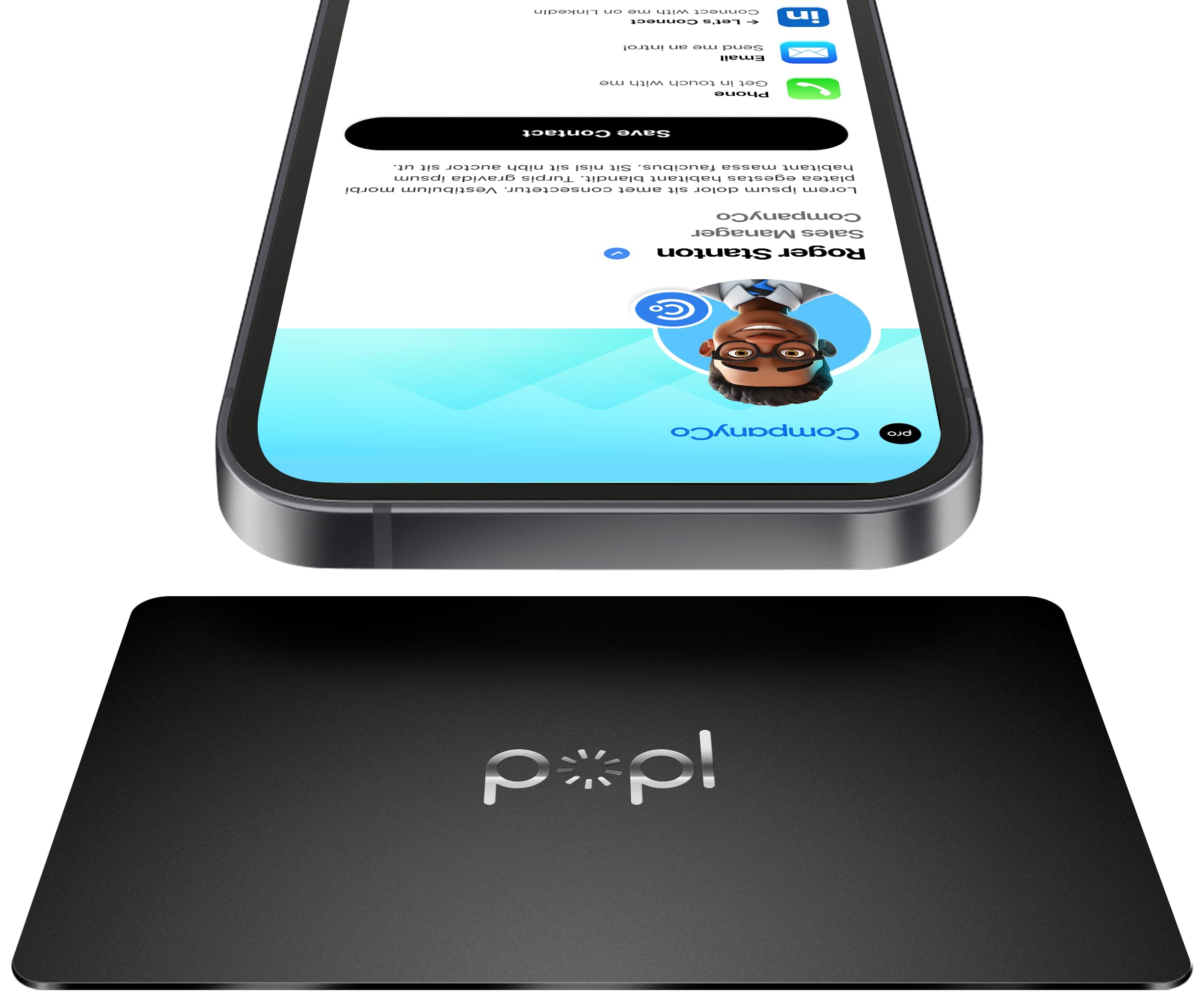 Popl - Tarjeta De Presentación Digital Polp Metal Smart Nfc Iphone Android