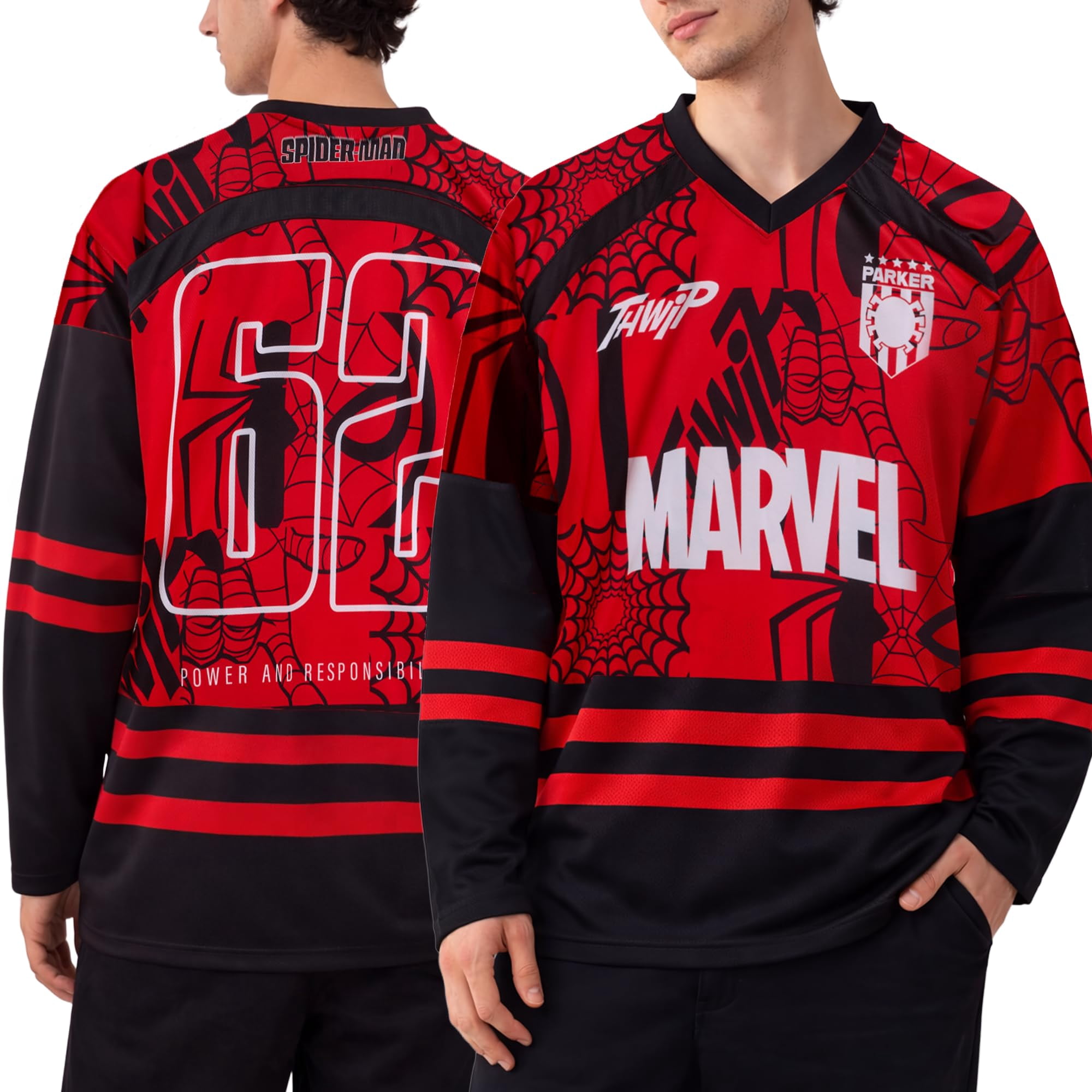 Camiseta De Hockey Marvel Spider-man Punisher Mickey Mouse Para Hombre