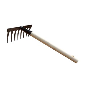 Magideal - Rastrillo De Jardín Para Deshierbe, Jardinería, Mango Cómodo, Herramienta De Jardín, Resistente Para Césped, Familia, Propietarios De Viviendas, Patio 8 Dientes