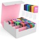 thumbnail image 1 of Caja de almacenamiento de tarjetas coleccionables MoKo 3000+ MTG con separadores blanco+rosa, 1 of 8
