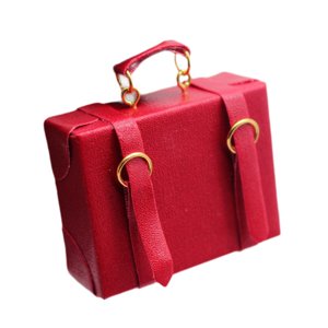 Bothyi - 1/6 1/12 Lugguage Box Muebles De Madera Para Muñecas Para Juegos De Simulación Casa De Muñecas Diorama Rojo