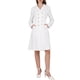 thumbnail image 2 of INSPIRE CHIC Vestido Blazer de Tweed para Mujer con Cuello, Doble Botonadura, Línea A, Formal para Trabajo, Talla S, Blanco, 2 of 5