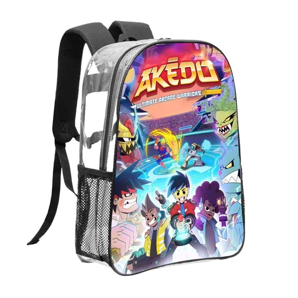 Akedo UltimateMochila transparente temática, resistente y duradera, bolsa see-through para trabajo, deporte, universidad y viaje, 31 × 43 cm