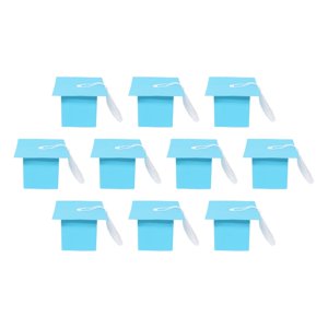 Bothyi - 10 Uds Sombrero De Graduación Cajas De Regalo Cajas De Dulces Para Ceremonia Suministros De Fiesta De Graduación Azul