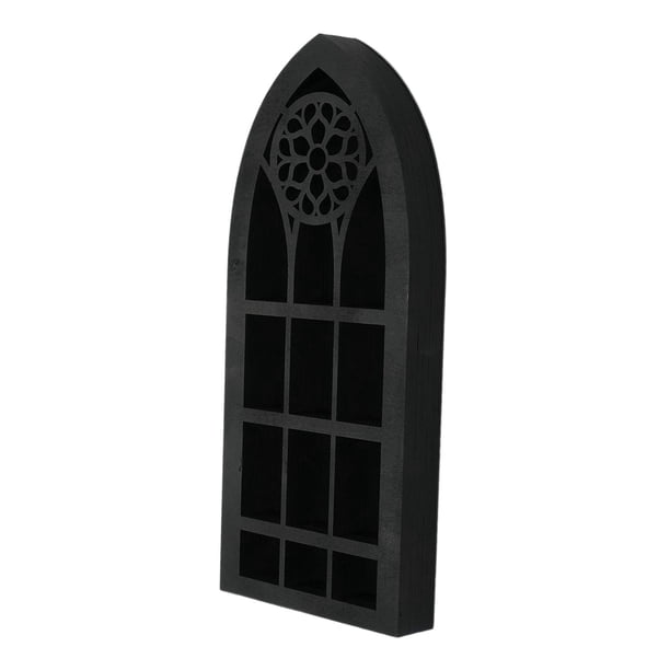 Estante De Exhibición De Decoración De Pared, Diseño De Ventana De Iglesia, Estante De Madera Con 9 Ranuras Para Pared