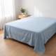 thumbnail image 1 of Sábana de gasa de algodón, sábana plana suave, ropa de cama acogedora para dormitorio azul claro 96x106in, 1 of 5