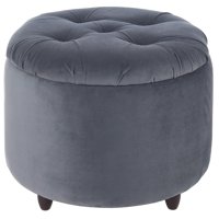 Máxima Design - Pouf Baúl Zoe Gris Felpa 60X60X50 Cm