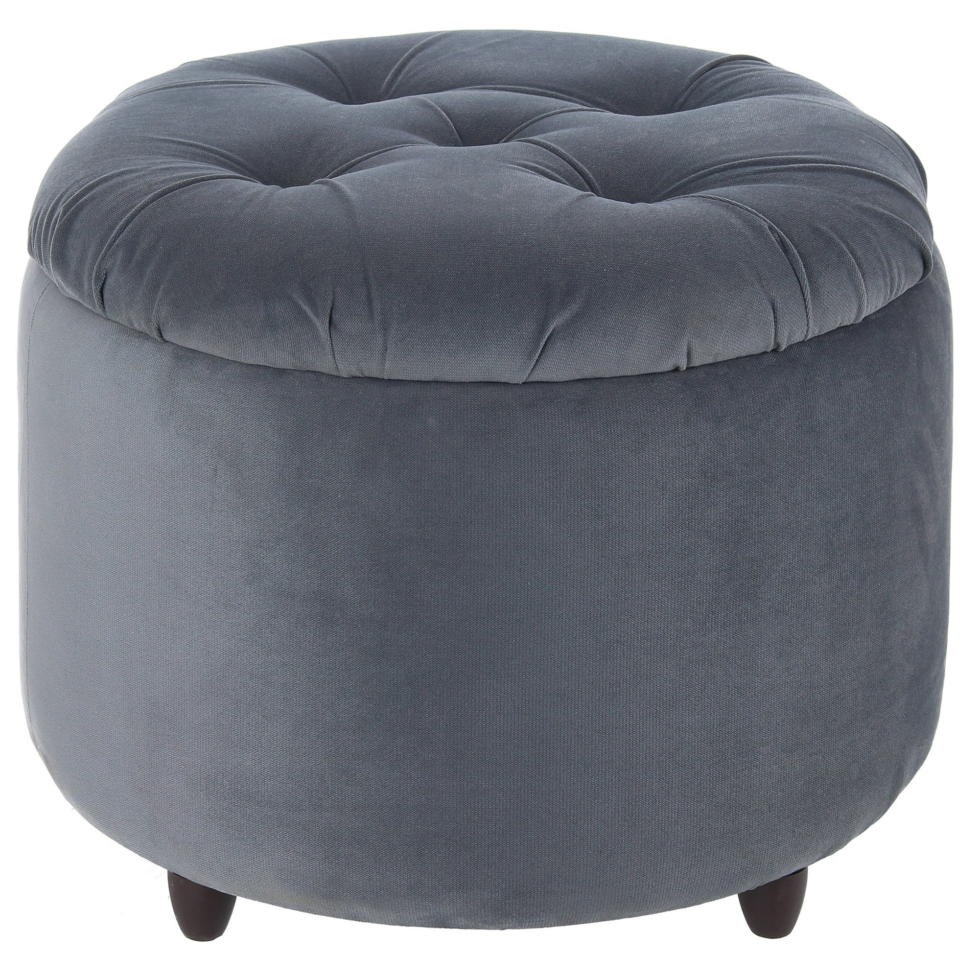 Máxima Design - Pouf Baúl Zoe Gris Felpa 60x60x50 Cm