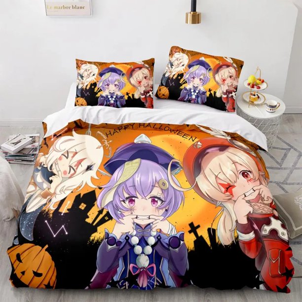 Genshin Impact Xiao SUCROSE Qiqi Duvet Cover Cartoon Bedding Sets Bed Set Quilt Comforter Covers Home TextilesBed Sheets