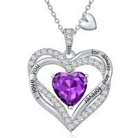 Collar Heshpaws Love Pendant Birthstone Zirconia Plata
