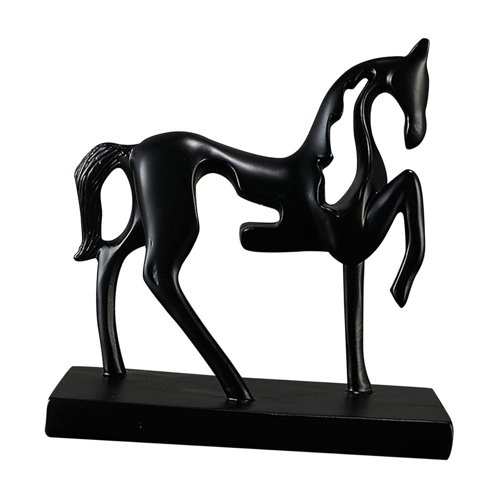 Bothyi - Figura De Caballo, Decoración Moderna Para El Hogar, Artesanía De Caballo Para Mesa De Café De Escritorio De Granero, Color Negro