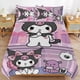 thumbnail image 3 of Kuromi 3 Pieces Anime Merch Comforter Set 1 Quilt Cover 2 Pillowcases 3D Printed Cute Comfortable Bed Set Cover Merchandise Gifts for Boys Girls Adults, 3 of 5