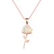 thumbnail image 1 of Stunning White Opal Pendant Necklace with Korean Golden Leaf Chain - Perfect for Weddings and Special Occasions, 1 of 4