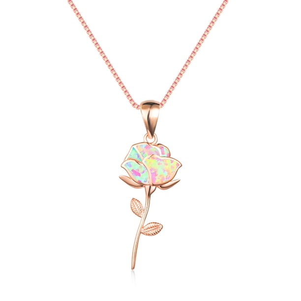 Stunning White Opal Pendant Necklace with Korean Golden Leaf Chain - Perfect for Weddings and Special Occasions
