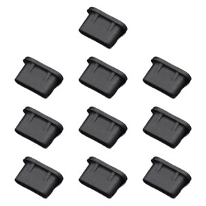 Magideal - 10 Tapones Antipolvo Usb C Tipo C, Protectores De Puerto De Carga De Silicona Impermeables, Accesorios Fáciles De Usar Para Dispositivos Electrónicos Negro