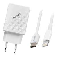 Cargador De Pared Philco 2.1Amp 2Usb Iphone C/Lighting R1090