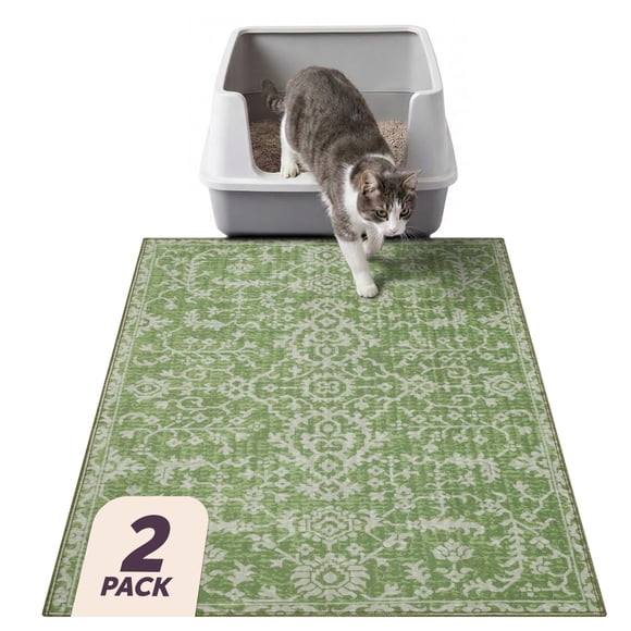 Alfombra para arena Lovewag Pets 91x122 cm, paquete de 2, patrón Colcha de Jade