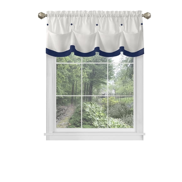 Cenefa para cortina ACHIM Home Furnishings Lana 148 cm x 36 cm azul marino