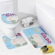 thumbnail image 4 of Gildo dibujos animados-theme 4-Piece Shower Curtain Set with Rugs, Waterproof Bathroom Decor Set Includes Bath Mat, U-Shaped Rug, Toilet Lid Cover and Curtain with Hooks, 4 of 6