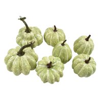 Magideal - Calabazas Artificiales Simulación Calabazas De Espuma Realistas Decoración De Bricolaje Para Acción De Gracias, Cosecha De Otoño De Halloween Mesa De 7 Piezas Verde Claro.