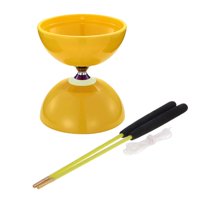 Bothyi - Juguete Diabolo Con Varillas, Juguete De Habilidad De Triple Rodamiento Para Regalo, Pastizales, Adultos, Niños, Amarillo