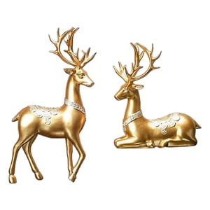 Bothyi - 2X Estatua De Ciervo Escultura De Resina Moderna Decoración Del Hogar Para Decoración De Manto De Fiesta