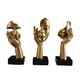 thumbnail image 3 of Estatuas De Pensador De Resina, Decoraciones De Mesa Para Estantería, Estante De Entrada Dorado, 3 Uds., 3 of 5