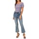 thumbnail image 2 of INSPIRE CHIC Blusa corta con nido de abeja elegante para mujer, ajuste delgado, blusa campesina floral para el regreso a clases, púrpura S, 2 of 6