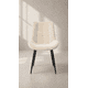 thumbnail image 1 of Silla Macron Capitoné Acolchada de Comedor Metal - Crema, 1 of 4