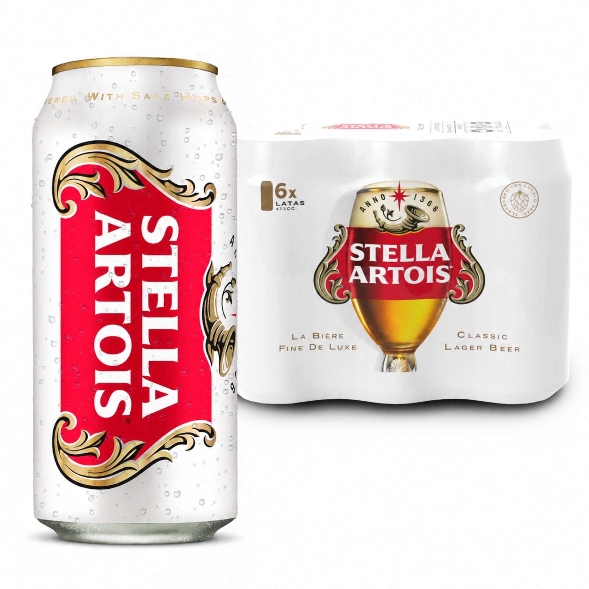 Cerveza Premium Lager Latas Pack 6 Un 473 ml c/u Stella Artois