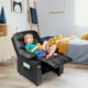 thumbnail image 2 of Sillón reclinable infantil Costzon ajustable de cuero negro, 2 of 9