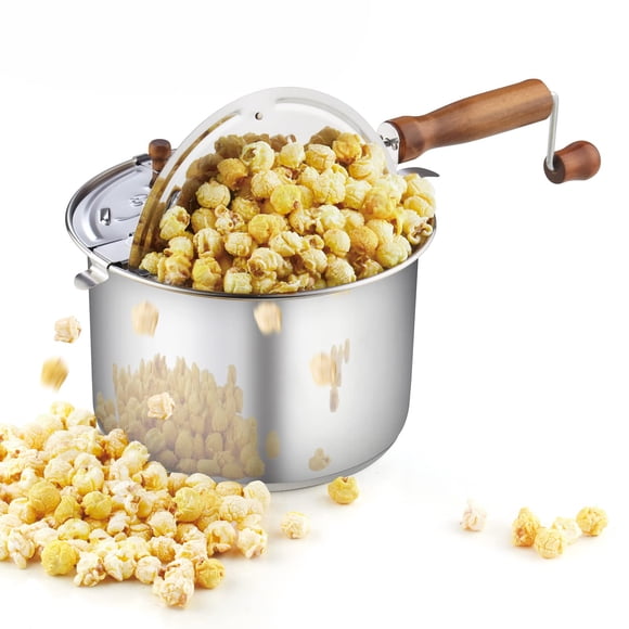 Popper Cook N Home para palomitas de cocina, acero inoxidable, 6 litros