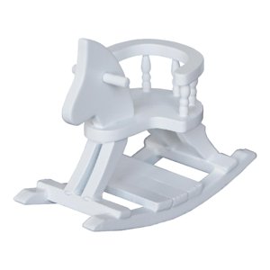 Magideal - Simulación De , Muebles De Caballo Balancín De Madera Blanca, Escena De La Vida Del Dormitorio, Suministros De Decoración De Paisaje