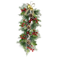 Bothyi - Corona Navideña Artificial En Forma De Lágrima Para El Porche De La Granja Del Hogar