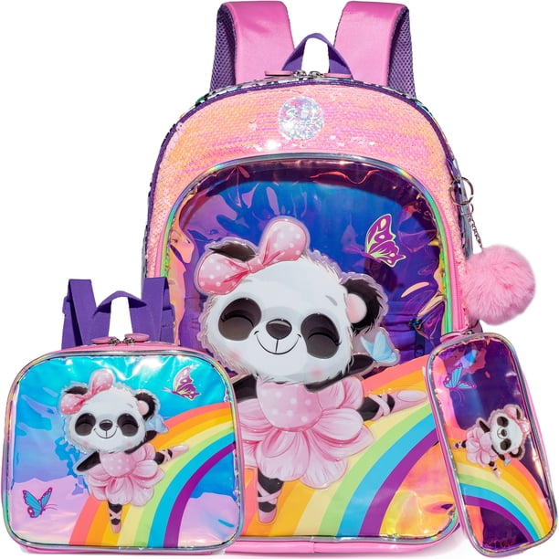 Meetbelify Backpack for Girls Backpacks Kids School Bookbag for Elementary Students Full Size Travel Bag with lunch box