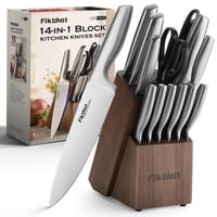 Juego De Cuchillos Fikshot, Afilados Cuchillos Santoku, Plateados