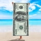 thumbnail image 2 of 1 pc Super Absorbent 100 Dollar Bill Print Beach Towel - Lightweight and Durable Microfiber Towel for Swimming, Camping, and Outdoor Activities - 59 x 27.6 Inches / 149.86 x 70.1 Cm, 2 of 4