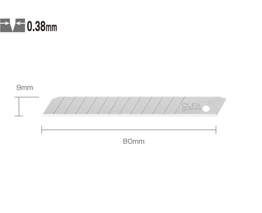 Olfa - Repuesto Cuchillo 9Mm 13 Segmentos Ab-10 10Un.