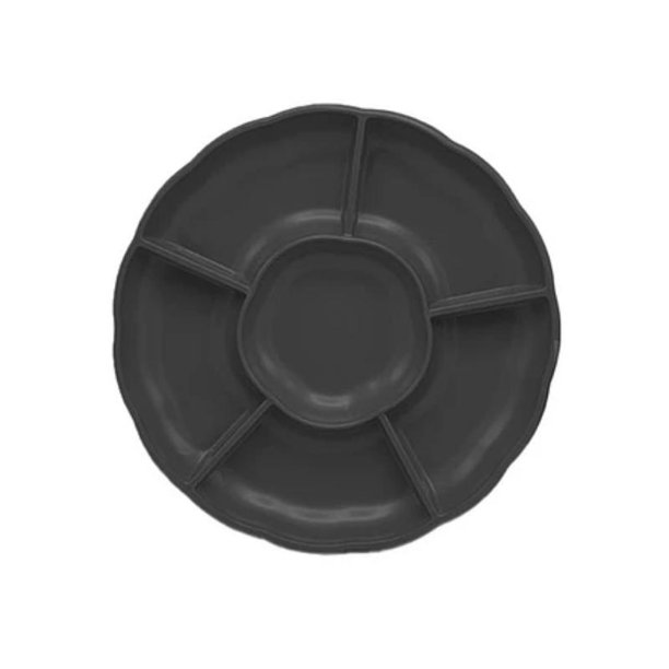 BANDEJA TIPO FLOR 3 PCS 30 CM Negro