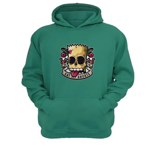 Genérico - Polerón Canguro Eat My Shorts Verde Aguamarina Talla Xs Unisex