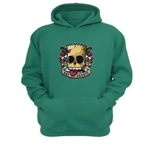 Genérico - Polerón Canguro Eat My Shorts Verde Aguamarina Talla L Unisex