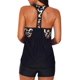 thumbnail image 4 of Tankini push-up con espalda en T, estampado a rayas y pantalones cortos para mujer, 4 of 4