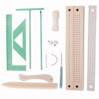 Magideal - Herramienta De Perforación De Firma, Kits De Encuadernación, Guía, Aguja Curva Recta, Hilo Encerado, Suministros De Costura, Herramientas De Inicio De