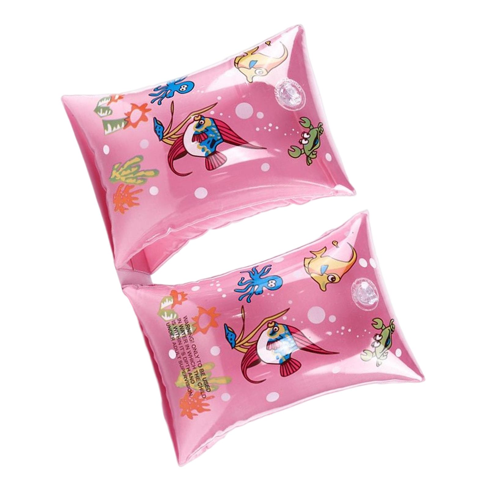 Magideal - 2 Piezas Brazaletes De Natación Inflables De Dibujos Animados Enrollables Ropa De Piscina Para Niños Juguetes De Tubo De Flotador De