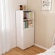 thumbnail image 3 of Stretchable desk, office desk with storage shelves and mobile wheels, foldable desk suitable for small apartments and offices, white, 3 of 3