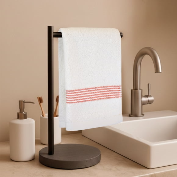 Toalla de cara MAV Nautica 100% algodón suave 30x50cm blanca-rojo
