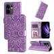 thumbnail image 5 of Funda tipo cartera FOXDOCK para OPPO Reno 13F , diseño girasol en relieve, cuero PU, cierre magnético, soporte y tarjetero, 5 of 5