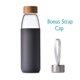 thumbnail image 2 of Botella de agua veegoal de vidrio borosilicato de 500 ml con tapa de bambú, 2 of 7
