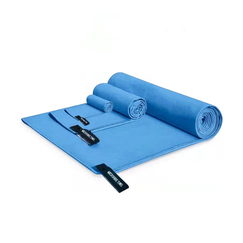 Babyluna - Toalla Microfibra De Deporte, Baño, Viaje, 3 Pcs Celeste